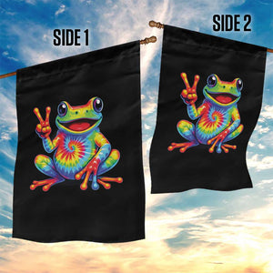 Tie-Dye Frog Peace Sign Hippie Garden Flag Toad Trends Effect Printing TS10 Print Your Wear