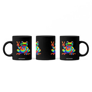 Tie-Dye Frog Peace Sign Hippie Coffee Mug Toad Trends Effect Printing TS10 Print Your Wear