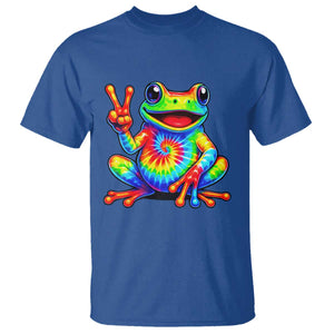 Tie-Dye Frog Peace Sign Hippie T Shirt Toad Trends Effect Printing TS10 Royal Blue Print Your Wear