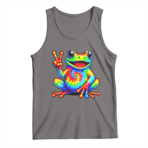 Tie-Dye Frog Peace Sign Hippie Tank Top Toad Trends Effect Printing TS10 Deep Heather Print Your Wear