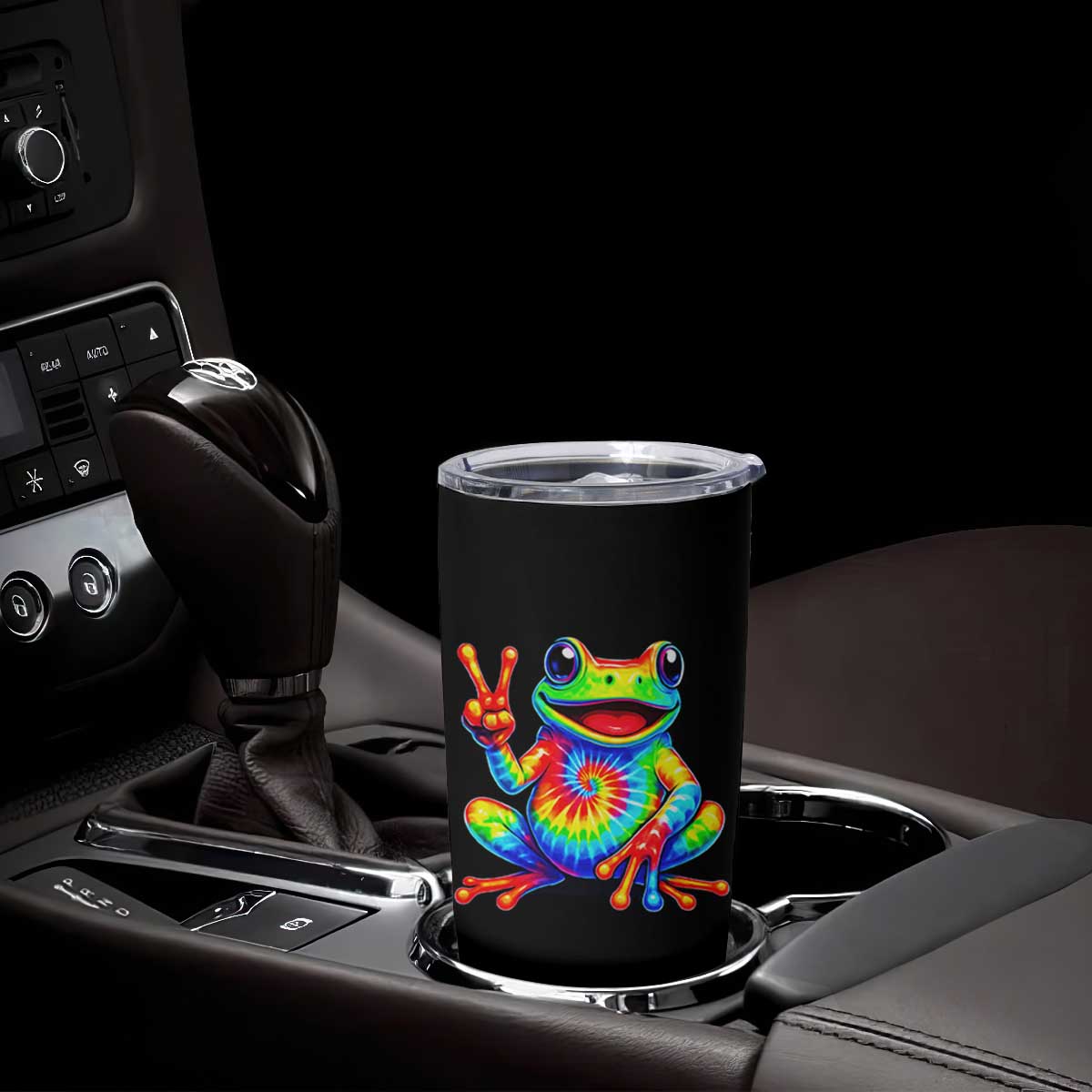 Tie-Dye Frog Peace Sign Hippie Tumbler Cup Toad Trends Effect Printing TS10 Print Your Wear