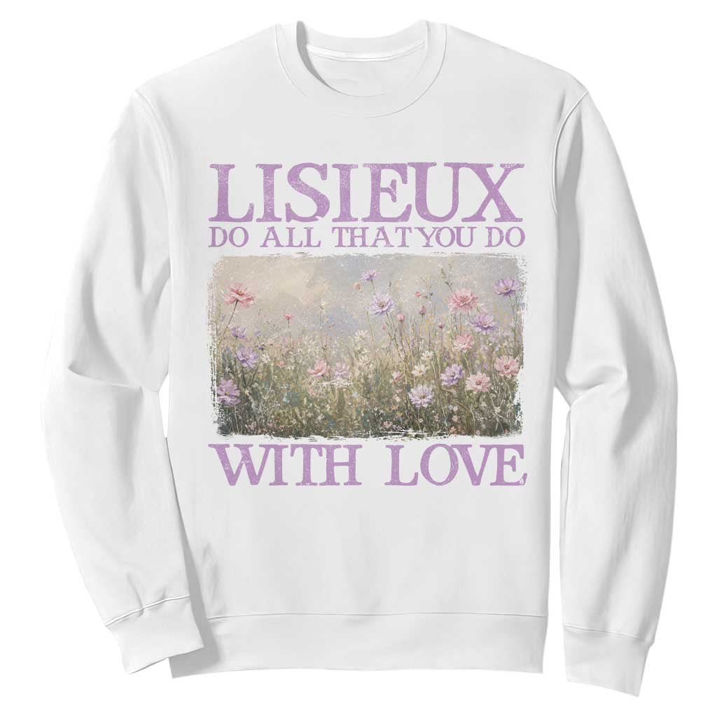 St Therese of Lisieux Sweatshirt Catholic Saint Gift for Girls Orthodox Christian TS10 White Print Your Wear