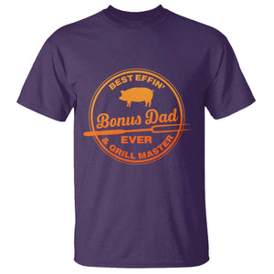 Best Effin Bonus Dad Ever And Grill Master T Shirt Step Dad Fathers Day Gift Cooking Grilling BBQ Chef TS10 Purple Print Your Wear