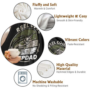 Reel Cool Stepdad Throw Blanket Fathers Day Gift for Fisherman Bonus Dad TS10 Print Your Wear