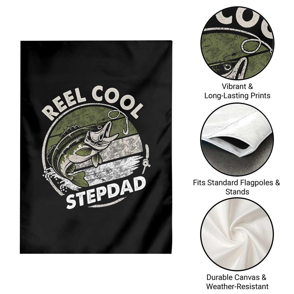 Reel Cool Stepdad Garden Flag Fathers Day Gift for Fisherman Bonus Dad TS10 Print Your Wear