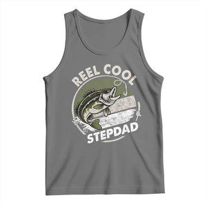 Reel Cool Stepdad Tank Top Fathers Day Gift for Fisherman Bonus Dad TS10 Black Heather Print Your Wear