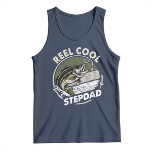 Reel Cool Stepdad Tank Top Fathers Day Gift for Fisherman Bonus Dad TS10 Navy Print Your Wear