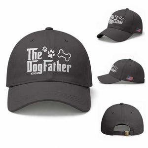 Dog Dad Baseball Cap The Dogfather Fathers Day Gift For Dog Lovers TS10 Baseball Cap Universal Fit Dark Gray Print Your Wear