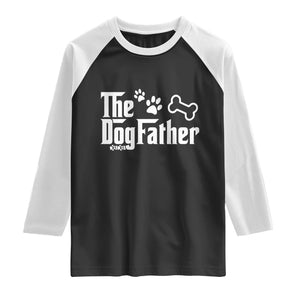 Dog Dad Raglan Shirt The Dogfather Fathers Day Gift For Dog Lovers TS10 Black White Print Your Wear