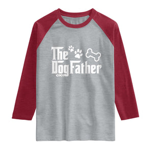 Dog Dad Raglan Shirt The Dogfather Fathers Day Gift For Dog Lovers TS10 Heather Gray Heather Red Print Your Wear