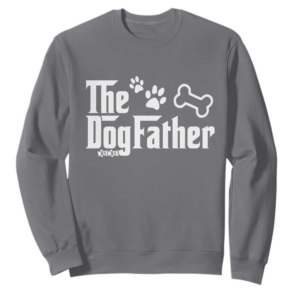 Dog Dad Sweatshirt The Dogfather Fathers Day Gift For Dog Lovers TS10 Charcoal Print Your Wear