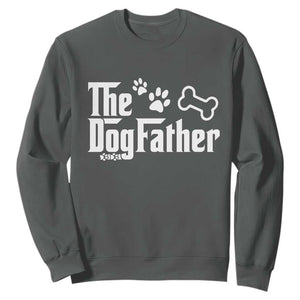 Dog Dad Sweatshirt The Dogfather Fathers Day Gift For Dog Lovers TS10 Dark Heather Print Your Wear