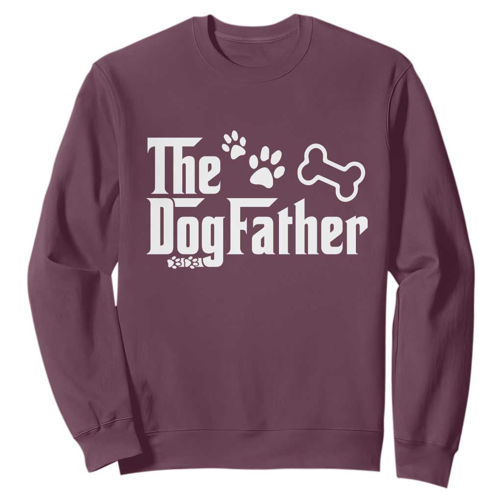 Dog Dad Sweatshirt The Dogfather Fathers Day Gift For Dog Lovers TS10 Maroon Print Your Wear