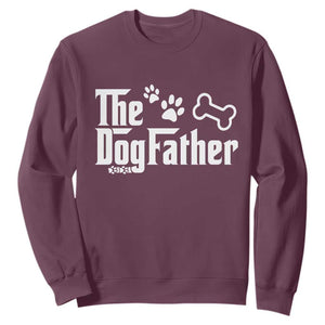Dog Dad Sweatshirt The Dogfather Fathers Day Gift For Dog Lovers TS10 Maroon Print Your Wear