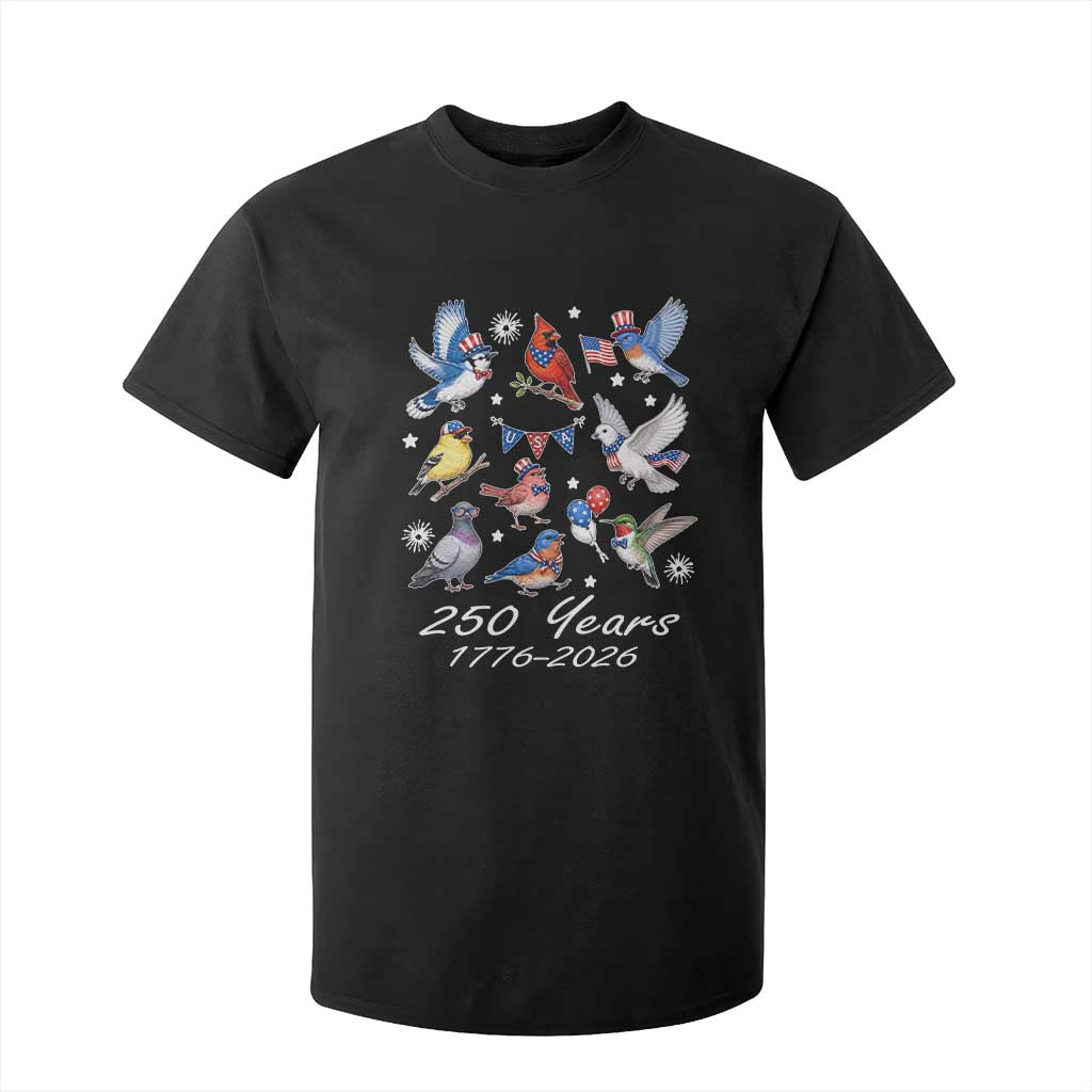 USA 250th Anniversary Bird T Shirt For Kid Patriotic American Birds Independence Day Birdwatchers Birders TS10 Black Print Your Wear