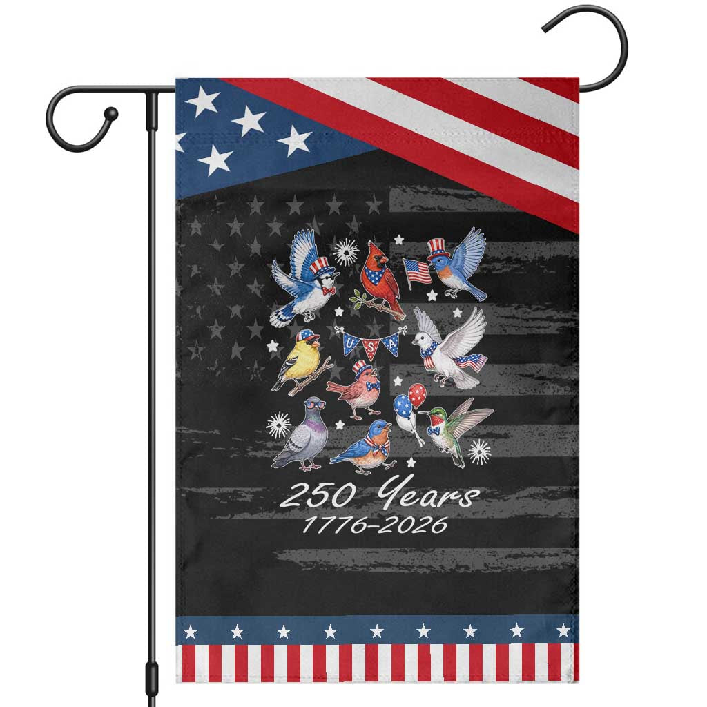 USA 250th Anniversary Bird Patriotic Garden Flag American Birds Independence Day Birdwatchers Birders TS10 Distressed Black Blue Print Your Wear