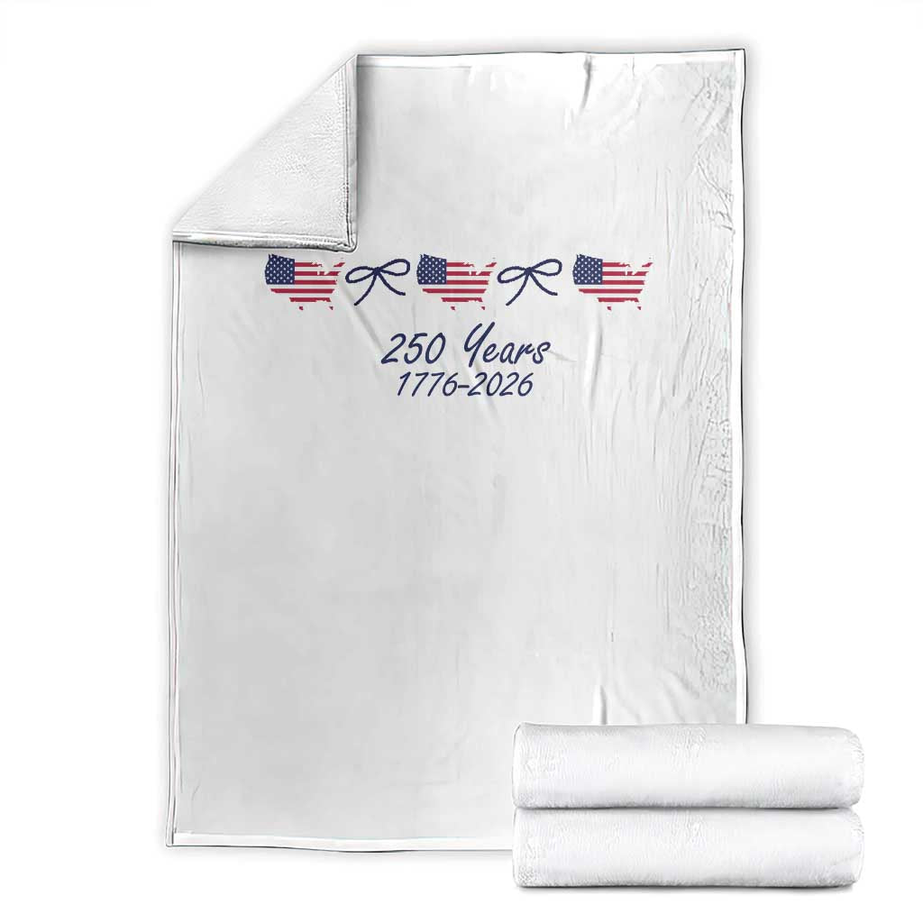 250th Anniversary USA Throw Blanket American Flag Dainty Bow 4th of July TS10 White Print Your Wear