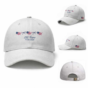 250th Anniversary USA Baseball Cap American Flag Dainty Bow 4th of July TS10 Baseball Cap Universal Fit White Print Your Wear