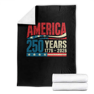 250th Anniversary USA Throw Blanket Retro 250 Years American 1776 2026 US Flag TS10 Black Print Your Wear