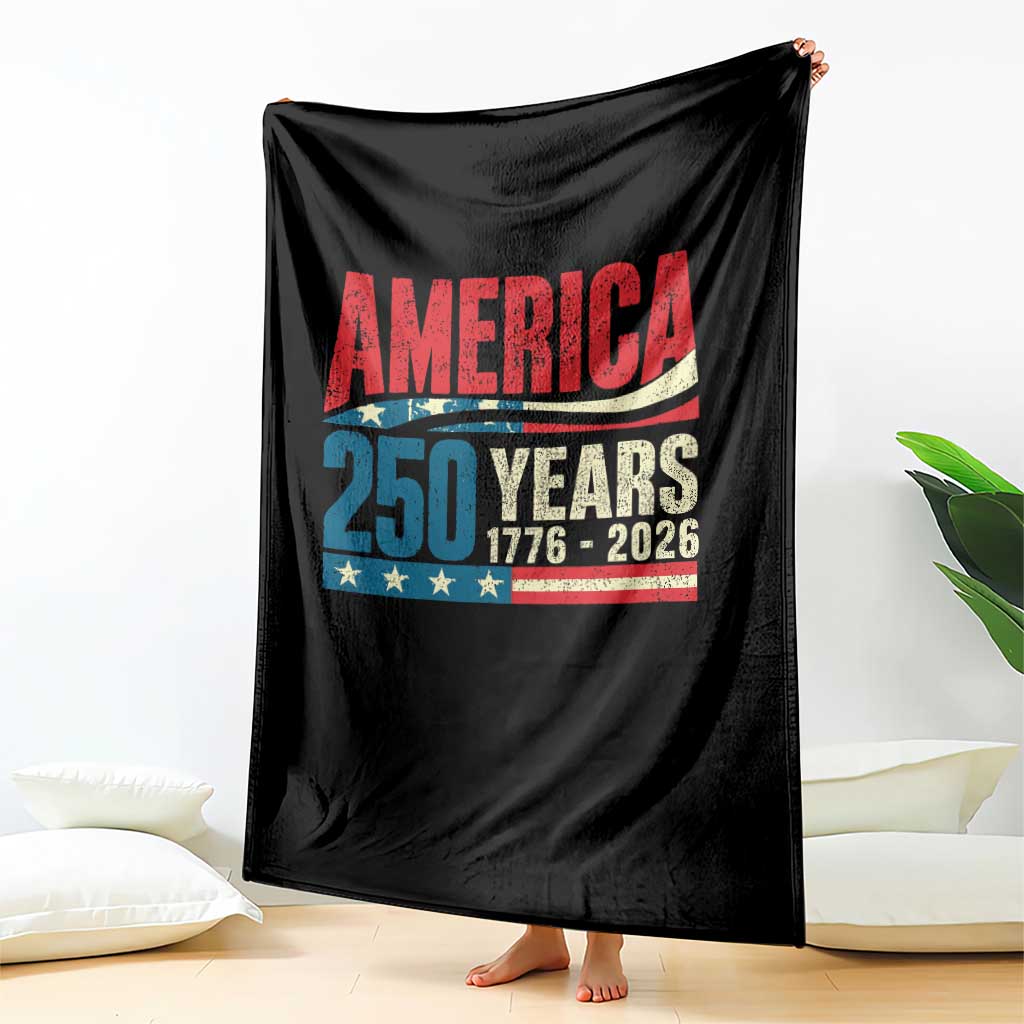 250th Anniversary USA Throw Blanket Retro 250 Years American 1776 2026 US Flag TS10 Print Your Wear