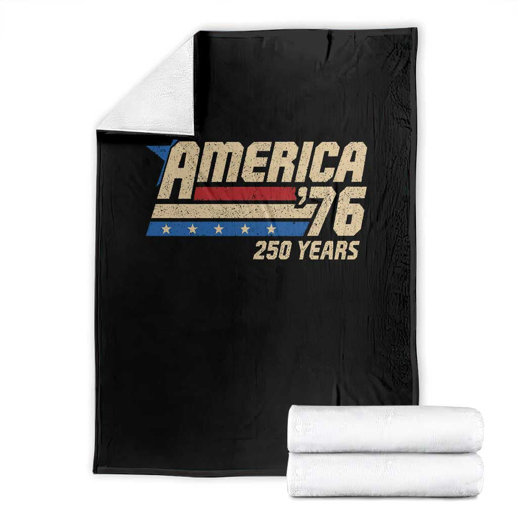 250th Anniversary USA Throw Blanket America Retro 250 Years 1776 2026 TS10 Black Print Your Wear