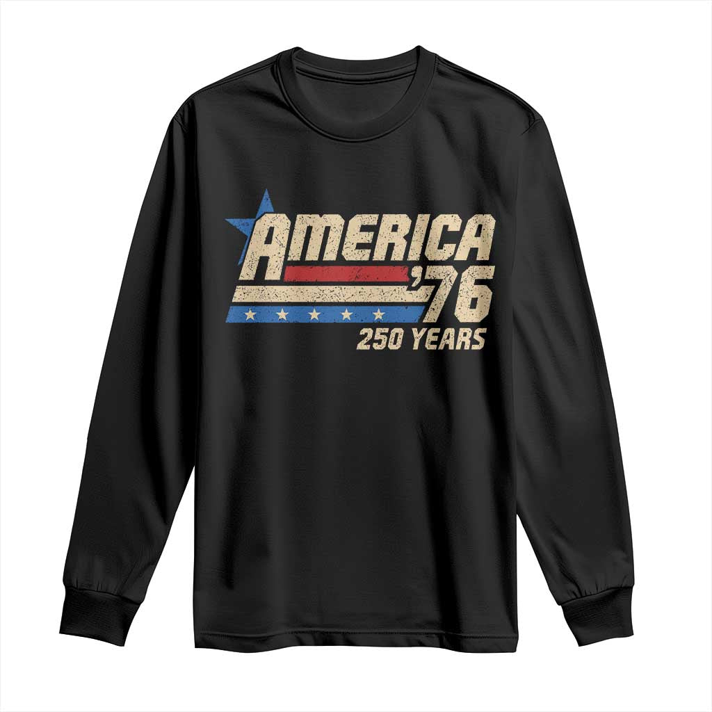 250th Anniversary USA Long Sleeve Shirt America Retro 250 Years 1776 2026 TS10 Black Print Your Wear