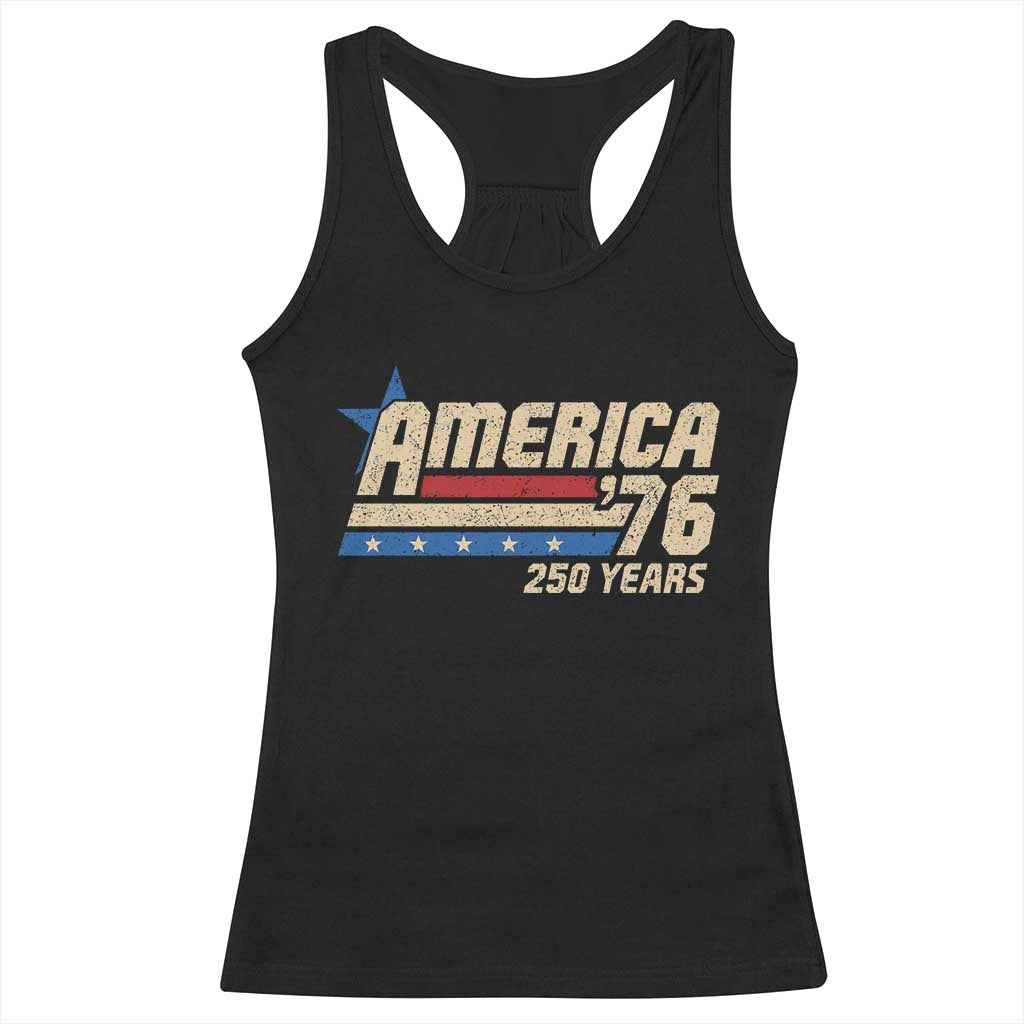 250th Anniversary USA Racerback Tank Top America Retro 250 Years 1776 2026 TS10 Black Print Your Wear