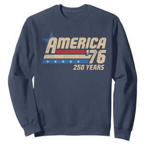 250th Anniversary USA Sweatshirt America Retro 250 Years 1776 2026 TS10 Navy Print Your Wear