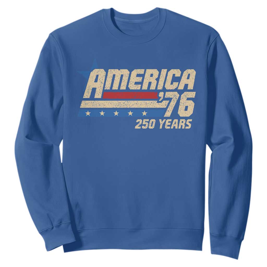 250th Anniversary USA Sweatshirt America Retro 250 Years 1776 2026 TS10 Royal Blue Print Your Wear