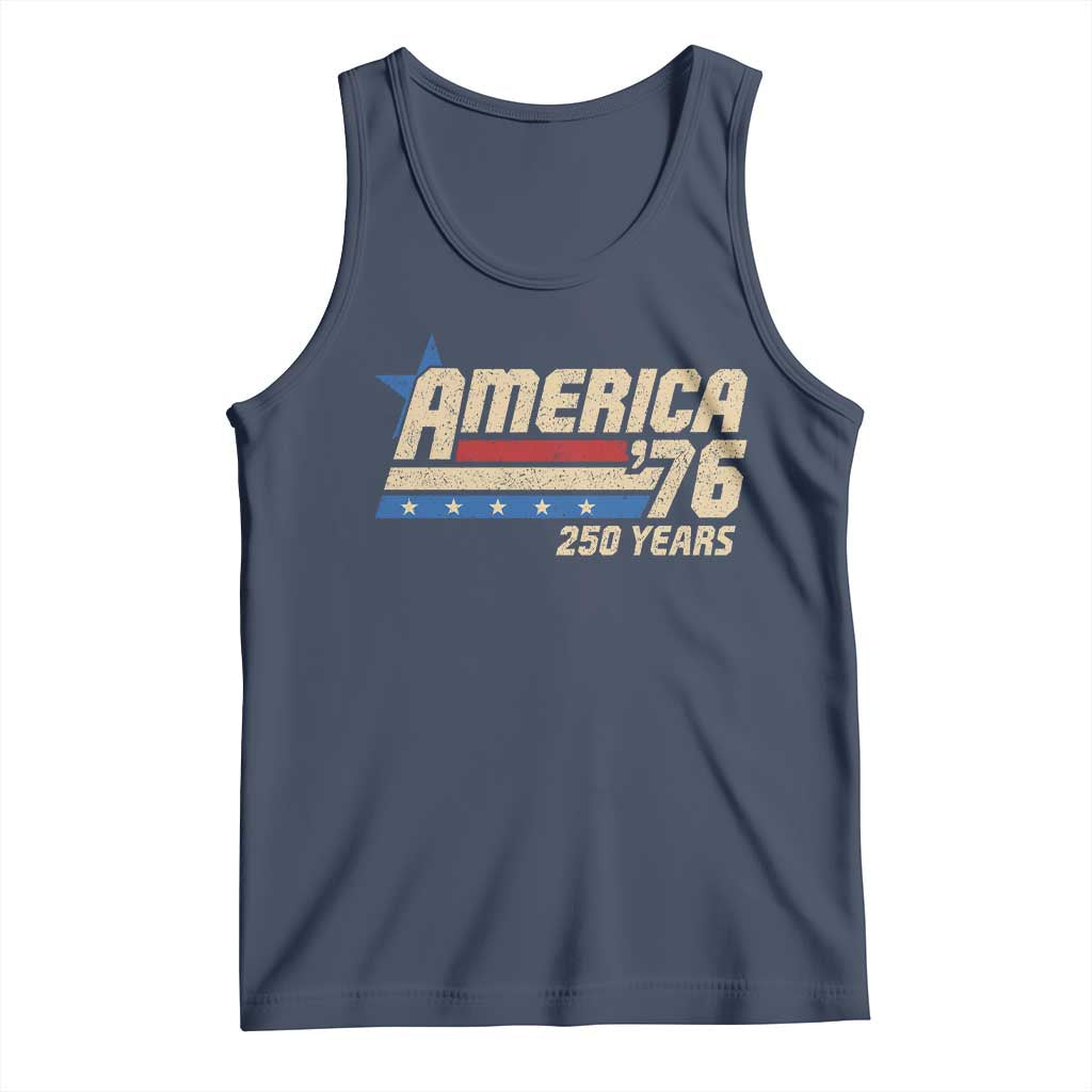 250th Anniversary USA Tank Top America Retro 250 Years 1776 2026 TS10 Navy Print Your Wear