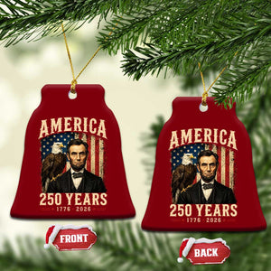 America 250 Years Abraham Lincoln Ceramic Ornament Retro Eagle 250th Anniversary USA Flag 1776 2026 TS10 Print Your Wear