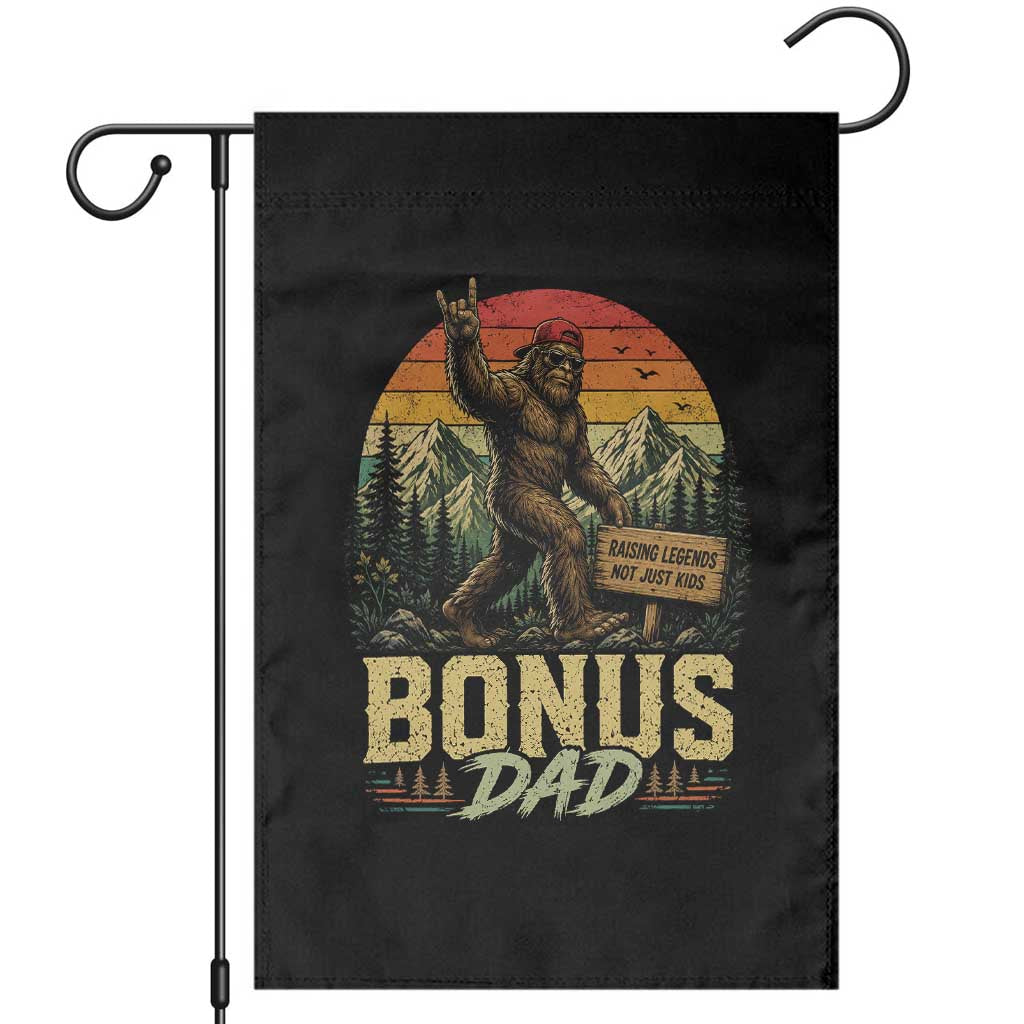 Bigfoot Bonus Dad Garden Flag Retro Stepdad Fathers Day Gifts TS10 Black Print Your Wear