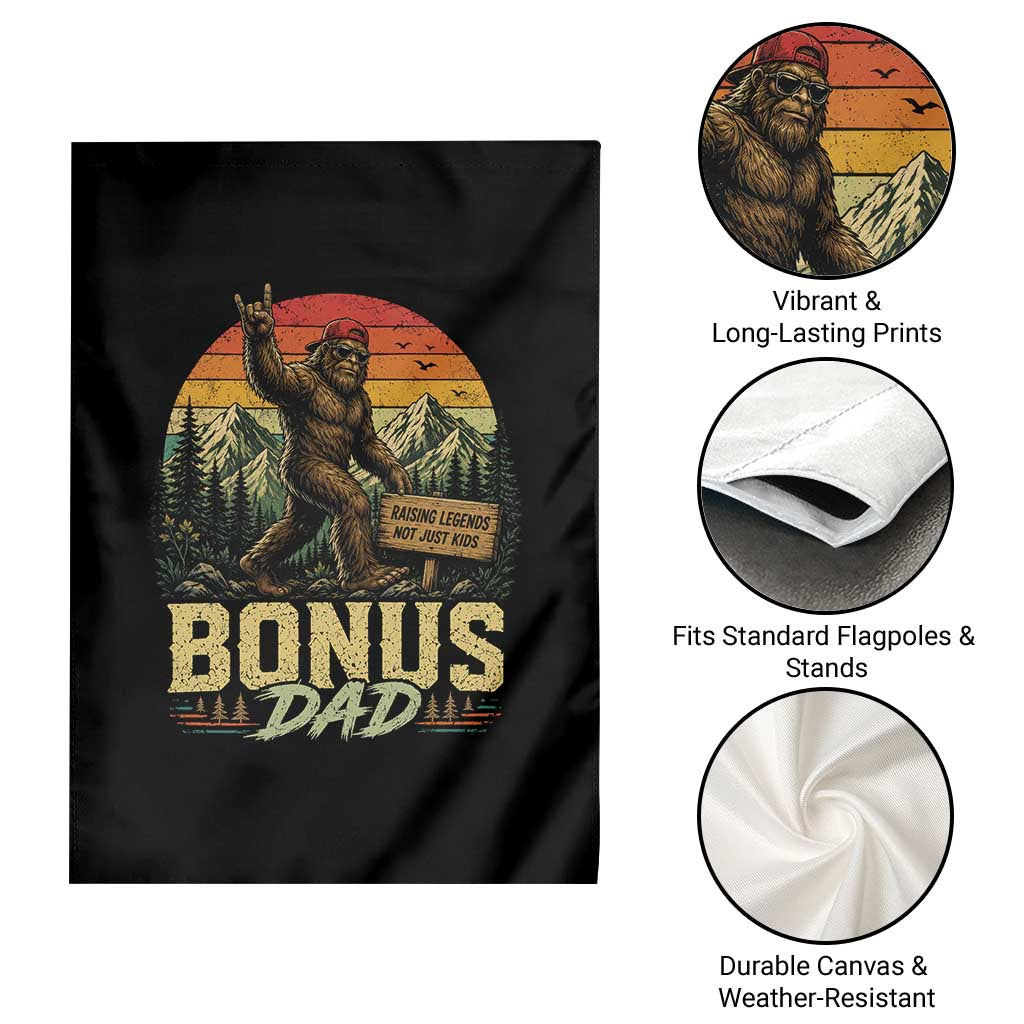 Bigfoot Bonus Dad Garden Flag Retro Stepdad Fathers Day Gifts TS10 Print Your Wear