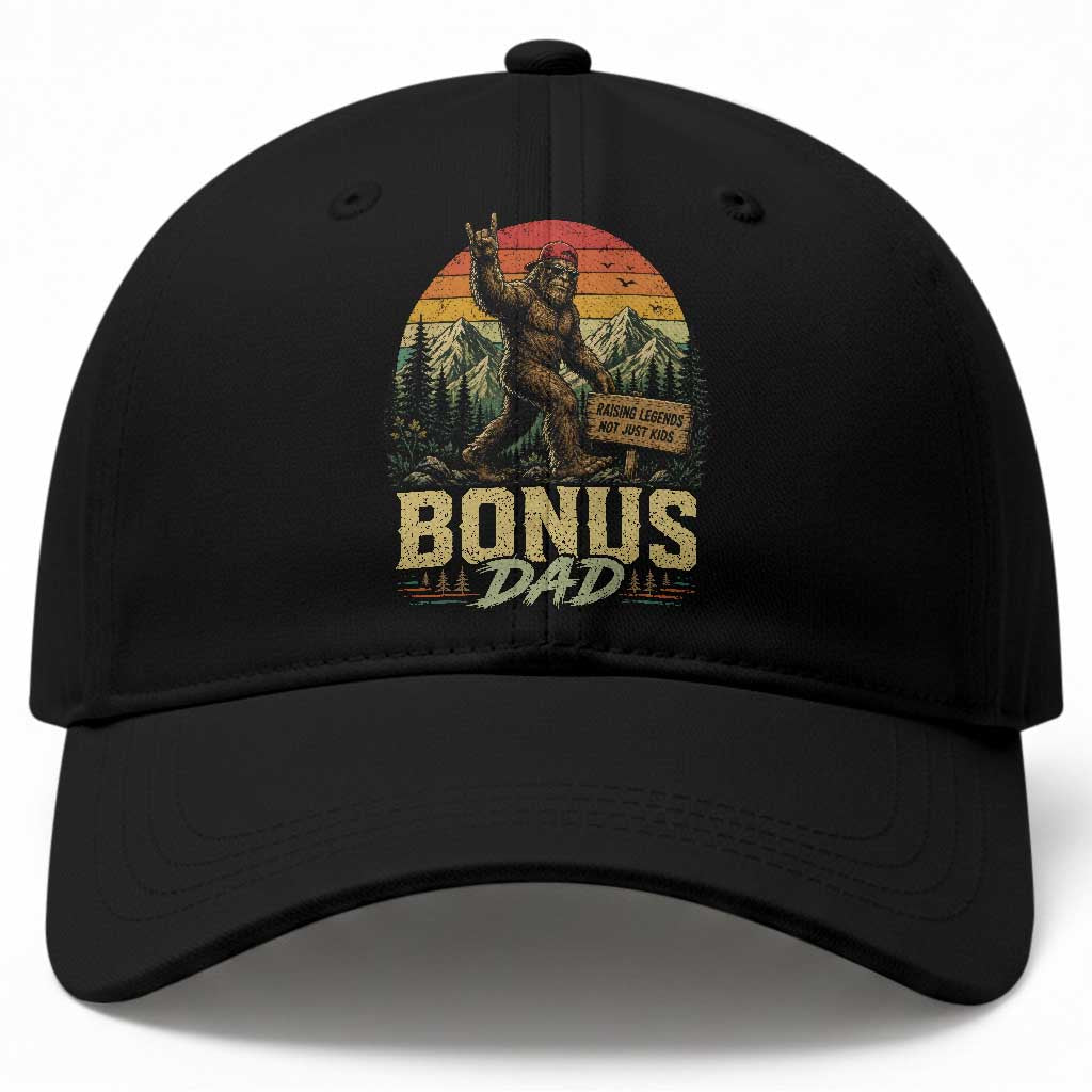 Bigfoot Bonus Dad Baseball Cap Retro Stepdad Fathers Day Gifts TS10 Print Your Wear