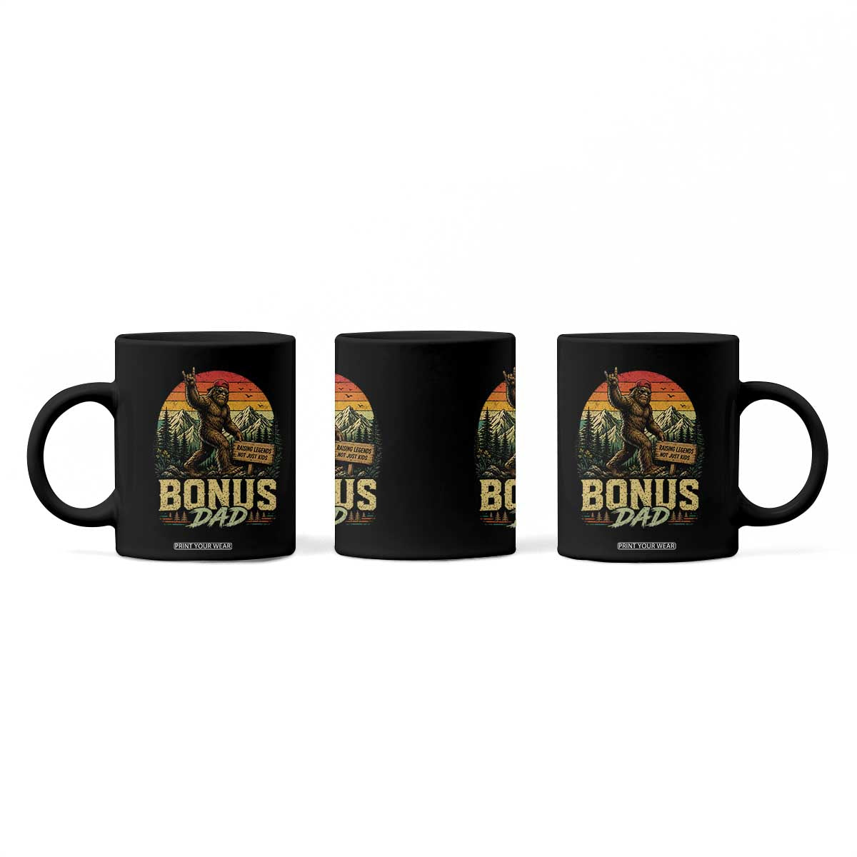 Bigfoot Bonus Dad Coffee Mug Retro Stepdad Fathers Day Gifts TS10 Print Your Wear