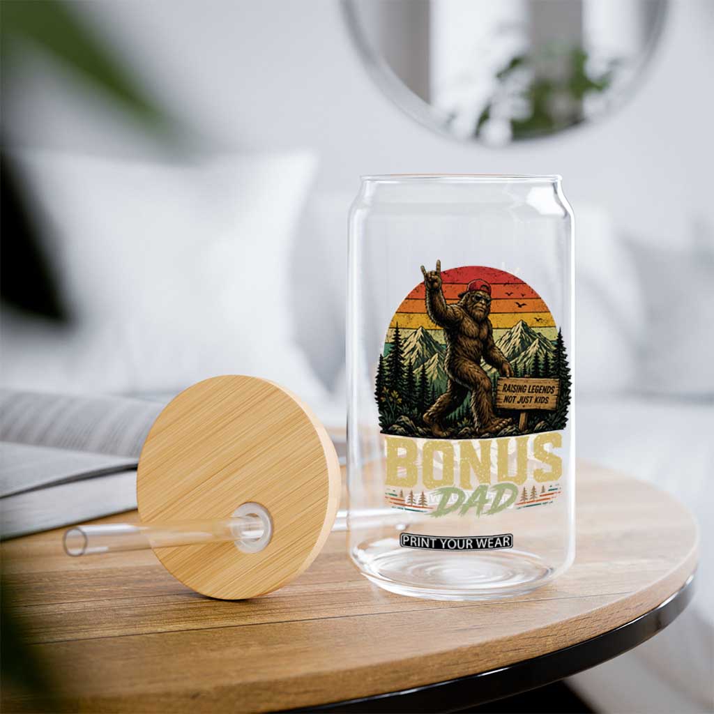 Bigfoot Bonus Dad Glass Can Retro Stepdad Fathers Day Gifts TS10 Print Your Wear