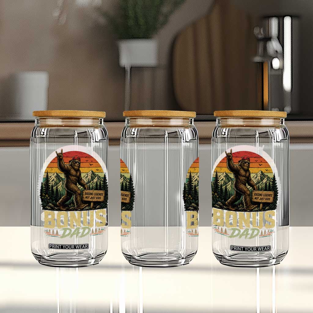 Bigfoot Bonus Dad Glass Can Retro Stepdad Fathers Day Gifts TS10 Print Your Wear