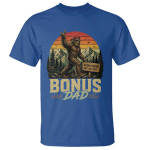 Bigfoot Bonus Dad T Shirt Retro Stepdad Fathers Day Gifts TS10 Royal Blue Print Your Wear