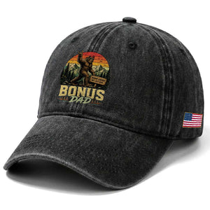 Bigfoot Bonus Dad Washed Cotton Baseball Cap Retro Stepdad Fathers Day Gifts TS10 Print Your Wear