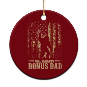 One Badass Bonus Dad Ceramic Ornament Vintage Bigfoot Stepdad American Flag TS10 1pc Red Print Your Wear