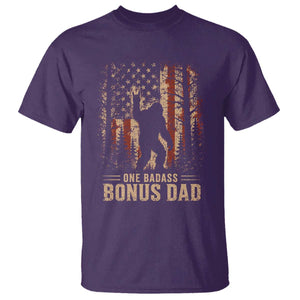One Badass Bonus Dad T Shirt Vintage Bigfoot Stepdad American Flag TS10 Purple Print Your Wear