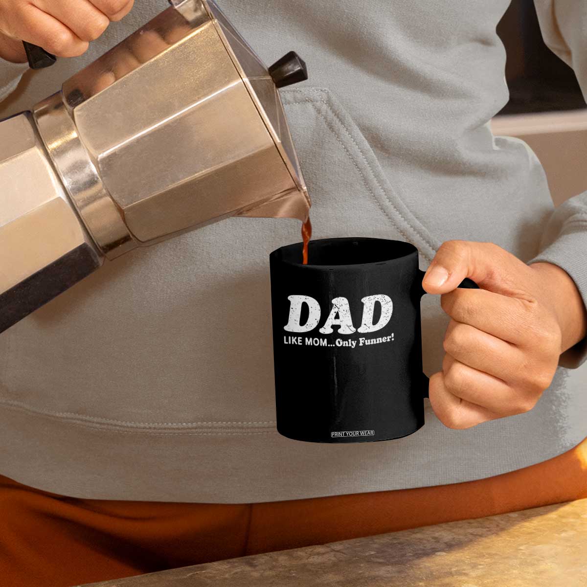 Funny Dad Coffee Mug Like Mom Only Funner Fathers Day TS10 Print Your Wear