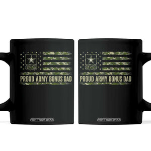 Proud Army Bonus Dad Coffee Mug Vintage Stepdad Birthday Step Dad Camo US Flag TS10 Black Print Your Wear