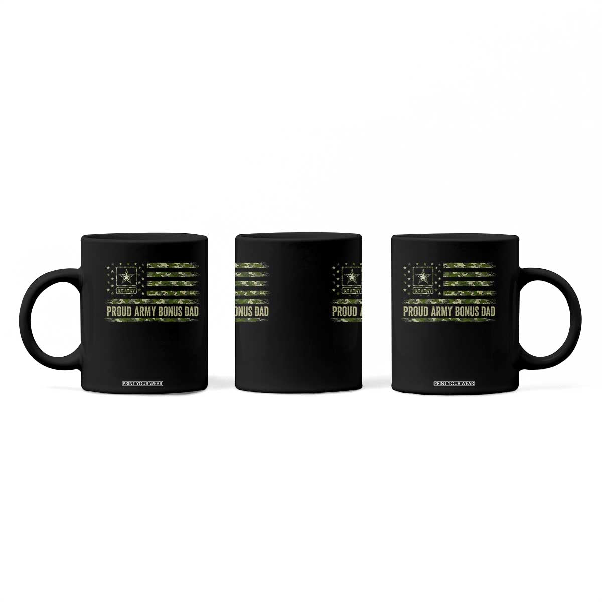 Proud Army Bonus Dad Coffee Mug Vintage Stepdad Birthday Step Dad Camo US Flag TS10 Print Your Wear