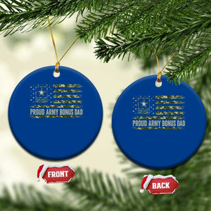 Proud Army Bonus Dad Ceramic Ornament Vintage Stepdad Birthday Step Dad Camo US Flag TS10 1pc Blue Print Your Wear