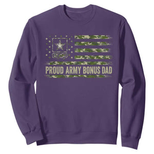 Proud Army Bonus Dad Sweatshirt Vintage Stepdad Birthday Step Dad Camo US Flag TS10 Purple Print Your Wear