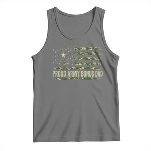 Proud Army Bonus Dad Tank Top Vintage Stepdad Birthday Step Dad Camo US Flag TS10 Black Heather Print Your Wear