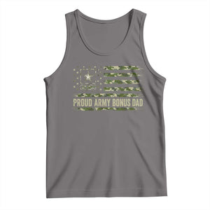 Proud Army Bonus Dad Tank Top Vintage Stepdad Birthday Step Dad Camo US Flag TS10 Deep Heather Print Your Wear