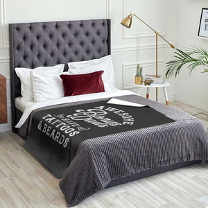 Funny Stepdad Throw Blanket Awesome Bonus Dads Have Tattoos And Beards TS10 Print Your Wear