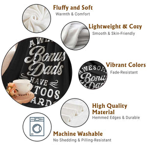 Funny Stepdad Throw Blanket Awesome Bonus Dads Have Tattoos And Beards TS10 Print Your Wear